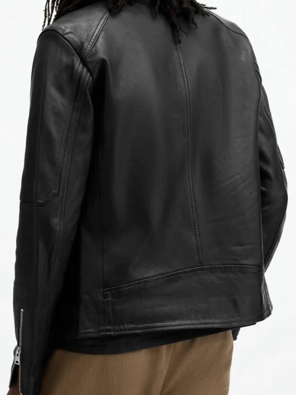 All Saints Cora Black Leather Motorcycle Jacket - Picture 8 of 10